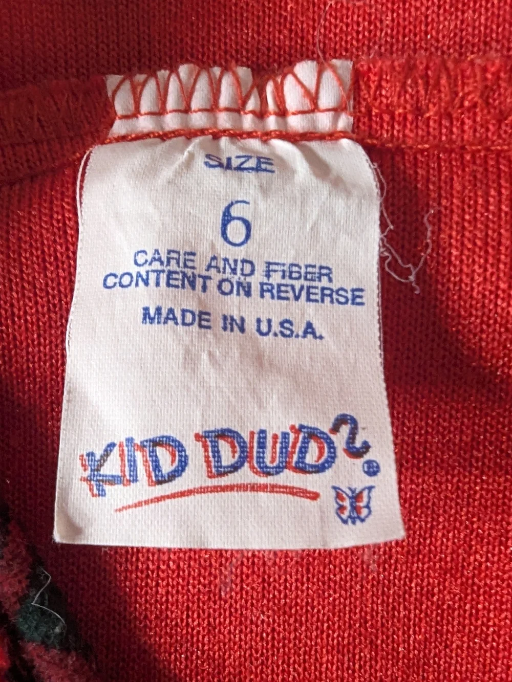 Vintage Kid Duds Girls Red Fleece Plaid Collar Full Length Nightgown Sz 6